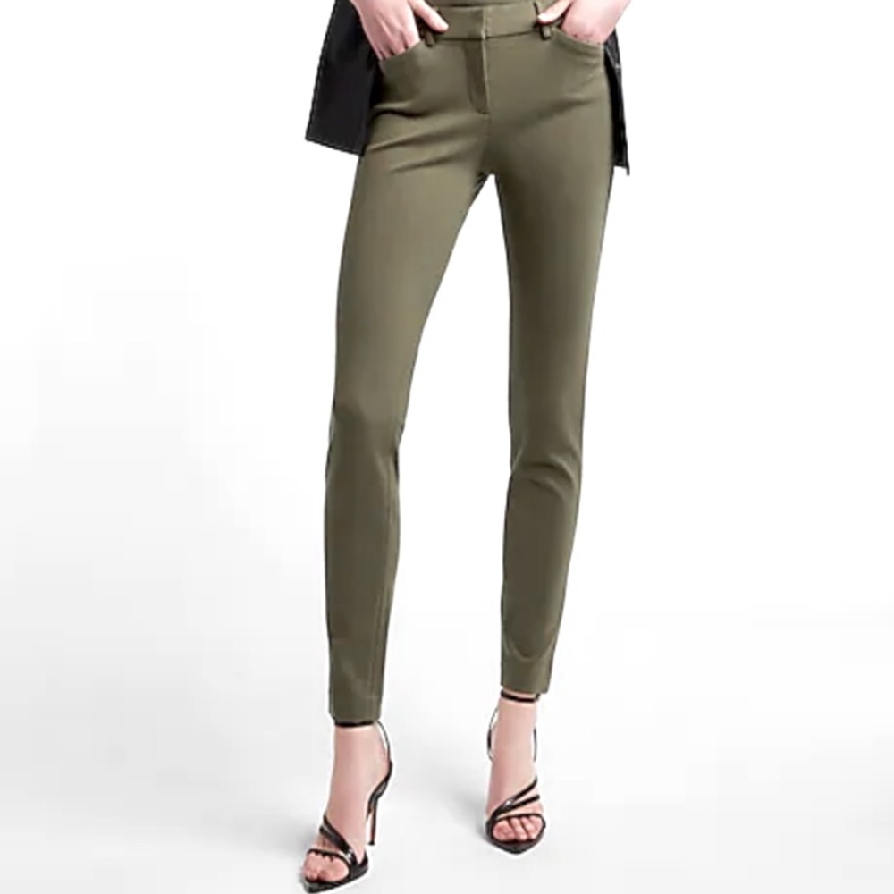 LOFT Original Ankle Pant Olive Color Size 10